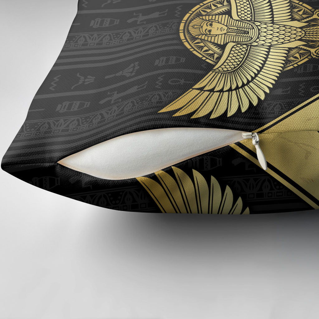 Egypt BA Pillow Cover Winged Pharaoh Hieroglyphic Patterns