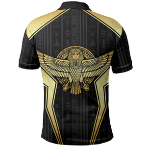 Egypt BA Polo Shirt Winged Pharaoh Hieroglyphic Patterns
