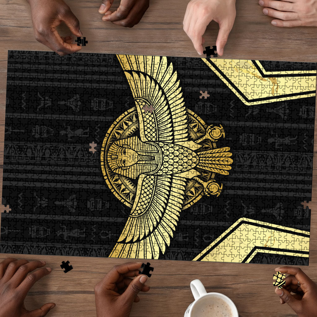 Egypt BA Puzzle Winged Pharaoh Hieroglyphic Patterns