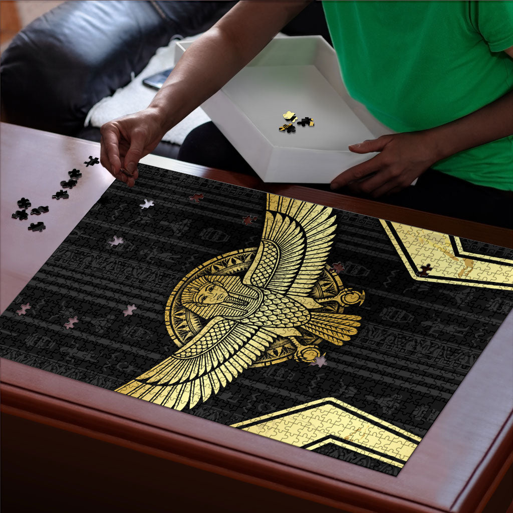 Egypt BA Puzzle Winged Pharaoh Hieroglyphic Patterns