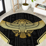 Egypt BA Round Carpet Winged Pharaoh Hieroglyphic Patterns