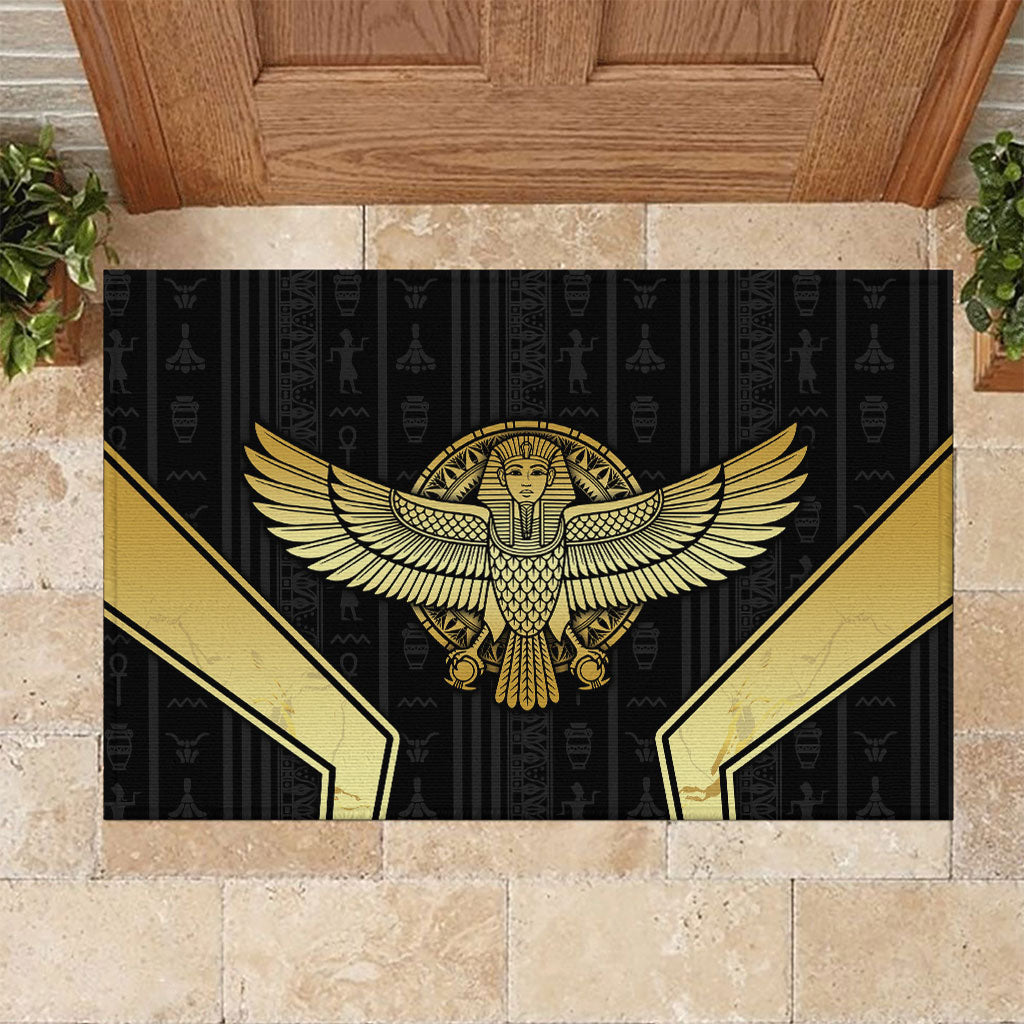 Egypt BA Rubber Doormat Winged Pharaoh Hieroglyphic Patterns