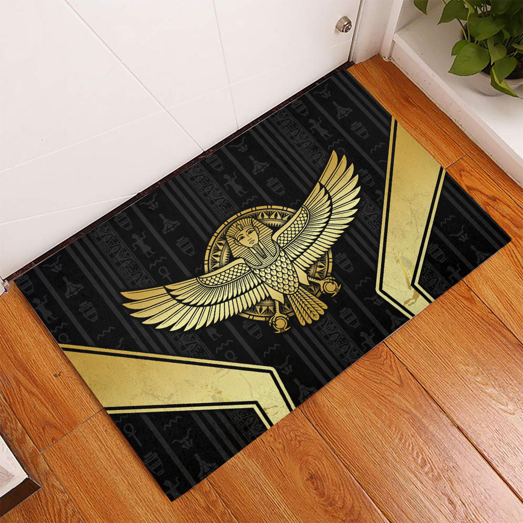 Egypt BA Rubber Doormat Winged Pharaoh Hieroglyphic Patterns