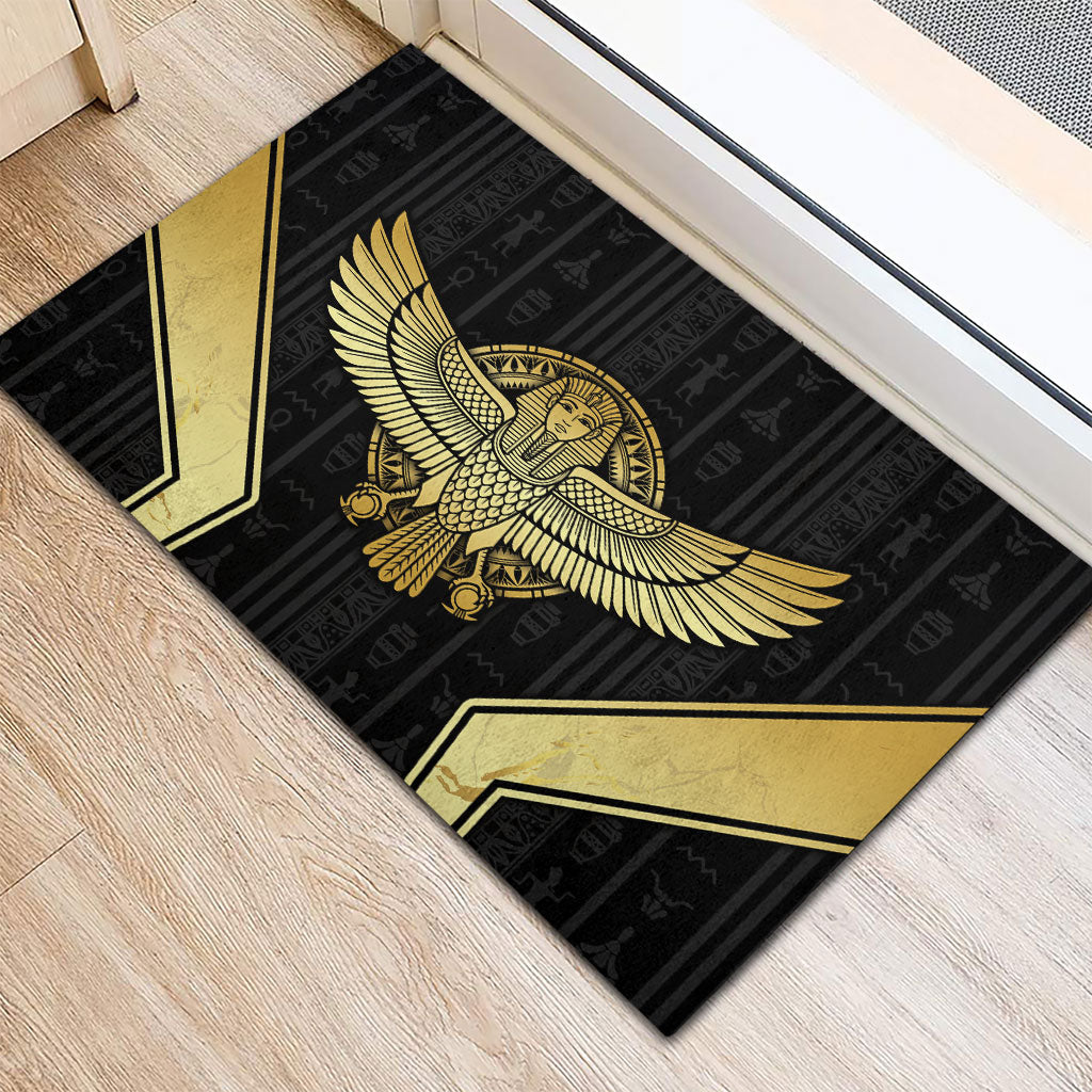 Egypt BA Rubber Doormat Winged Pharaoh Hieroglyphic Patterns