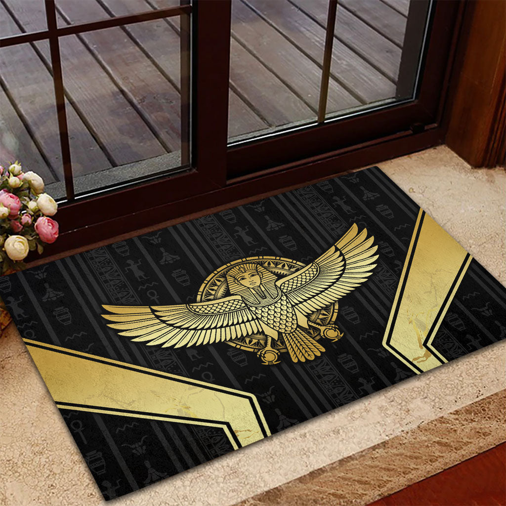 Egypt BA Rubber Doormat Winged Pharaoh Hieroglyphic Patterns