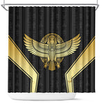 Egypt BA Shower Curtain Winged Pharaoh Hieroglyphic Patterns