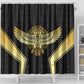 Egypt BA Shower Curtain Winged Pharaoh Hieroglyphic Patterns