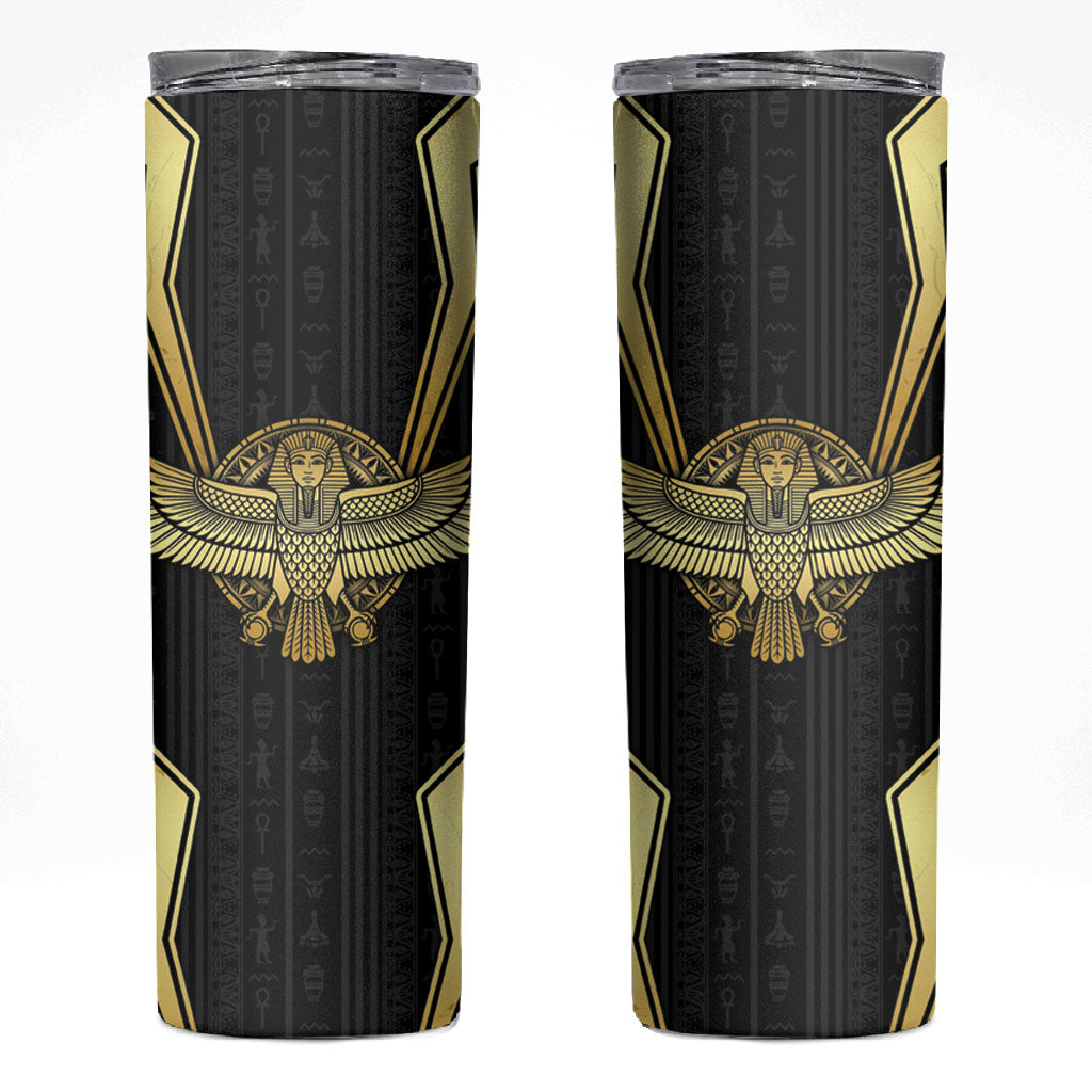Egypt BA Skinny Tumbler Winged Pharaoh Hieroglyphic Patterns