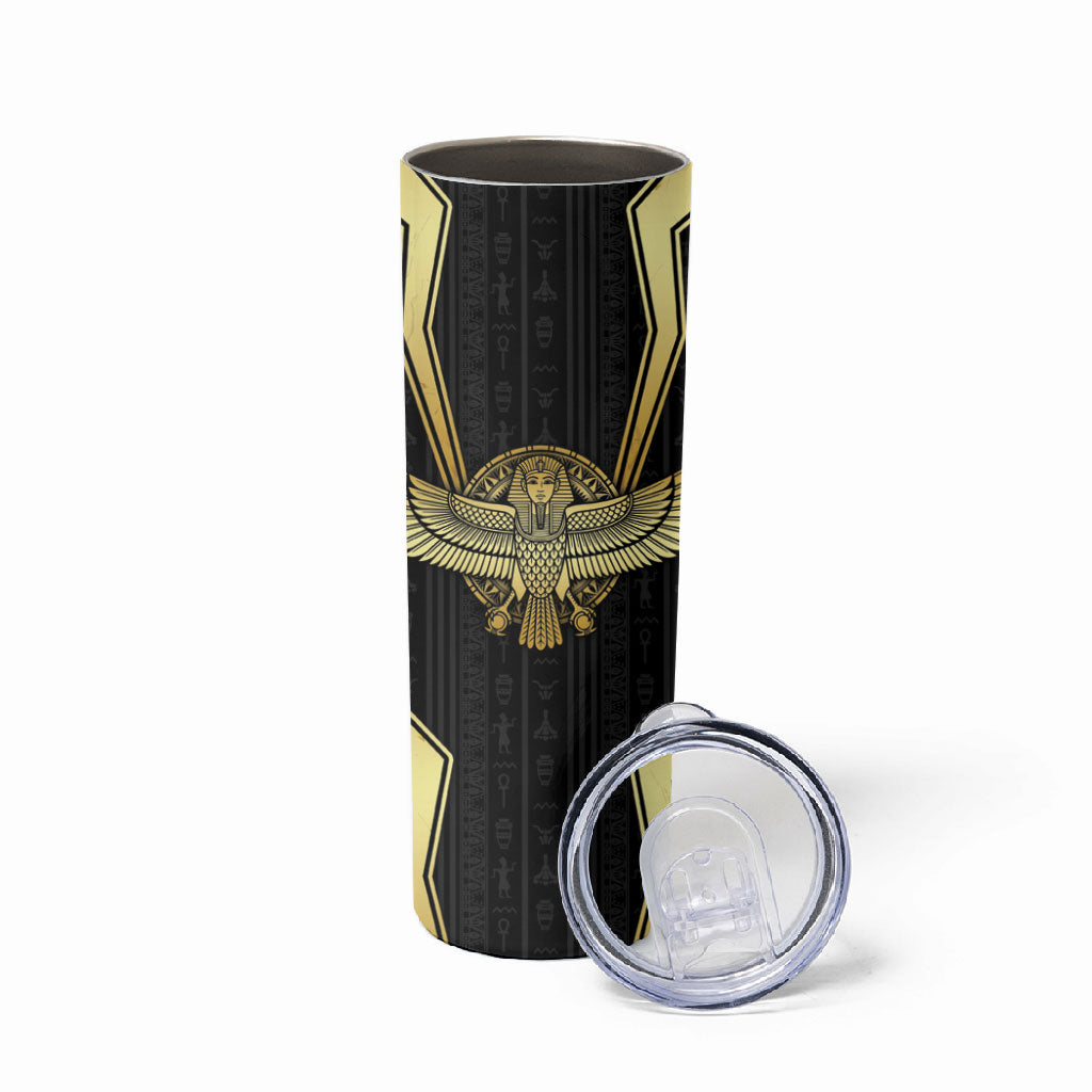 Egypt BA Skinny Tumbler Winged Pharaoh Hieroglyphic Patterns