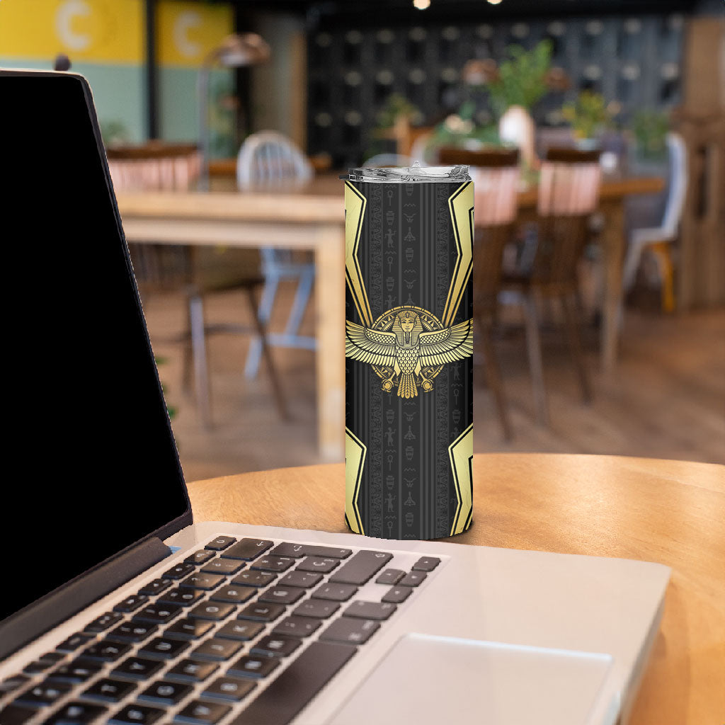 Egypt BA Skinny Tumbler Winged Pharaoh Hieroglyphic Patterns