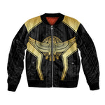 Egypt BA Sleeve Zip Bomber Jacket Winged Pharaoh Hieroglyphic Patterns