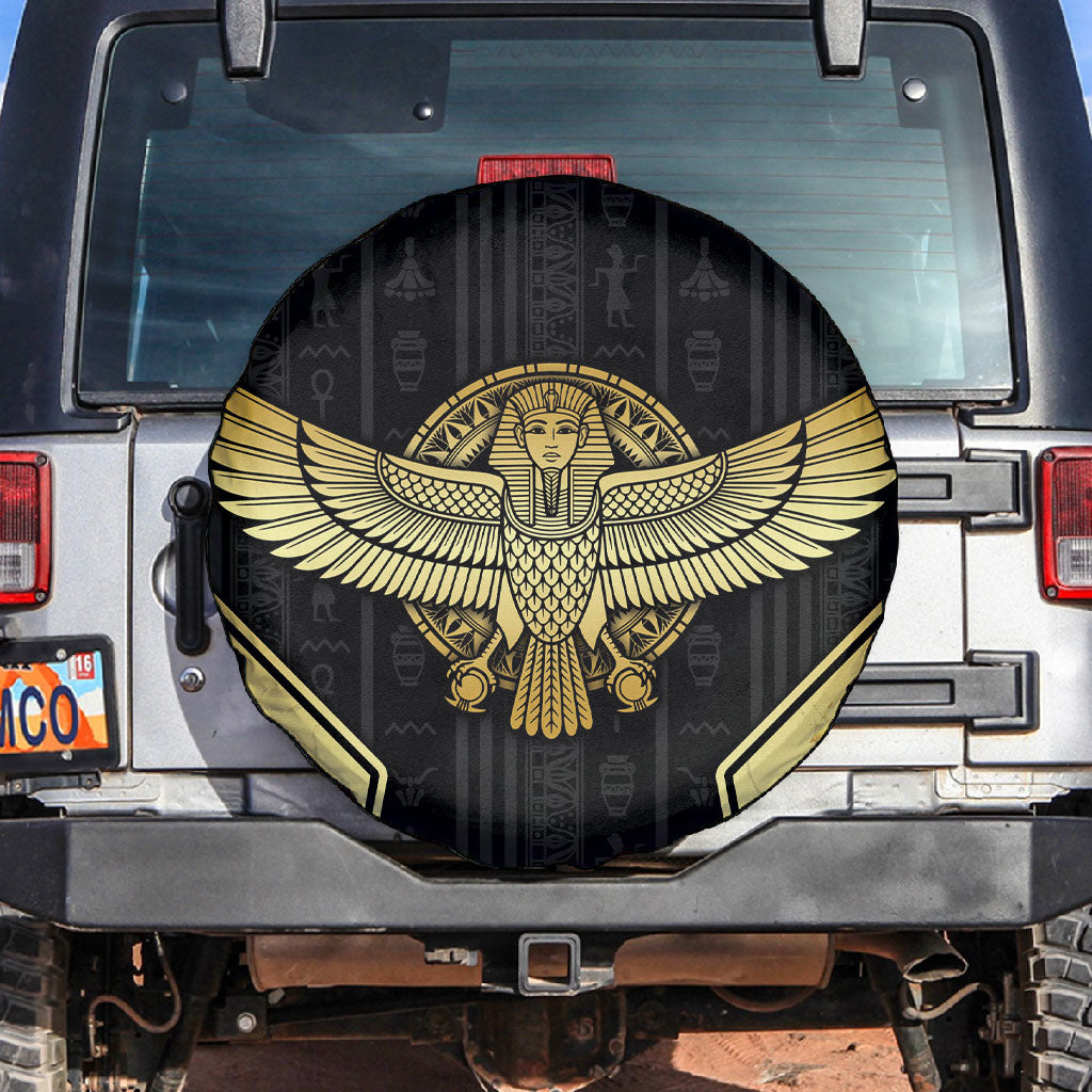 Egypt BA Spare Tire Cover Winged Pharaoh Hieroglyphic Patterns