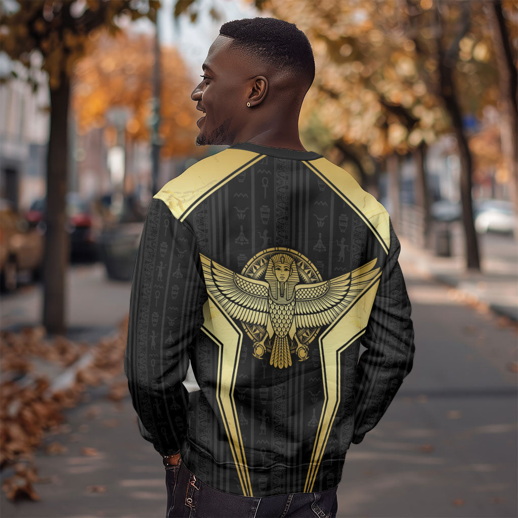 Egypt BA Sweatshirt Winged Pharaoh Hieroglyphic Patterns