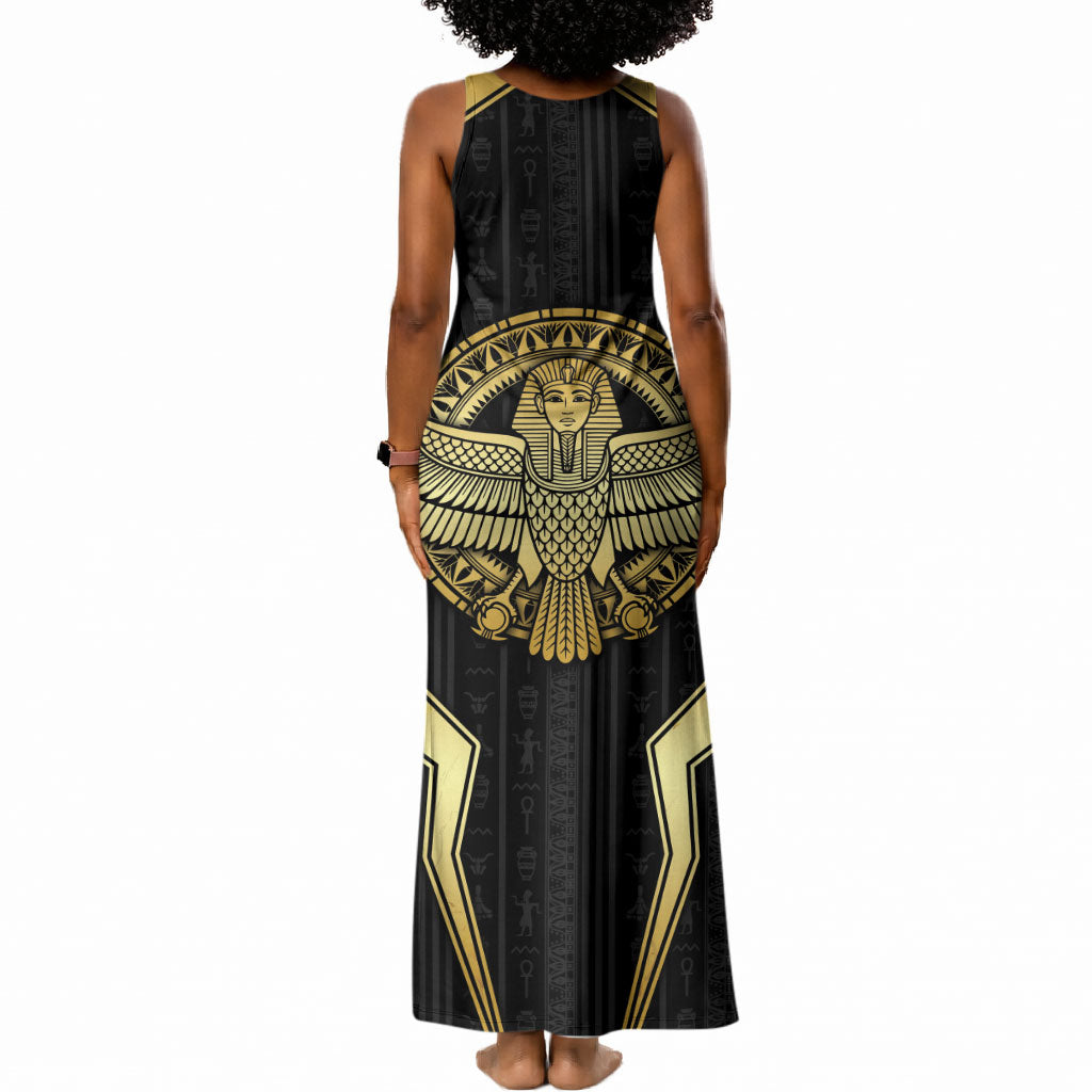 Egypt BA Tank Maxi Dress Winged Pharaoh Hieroglyphic Patterns