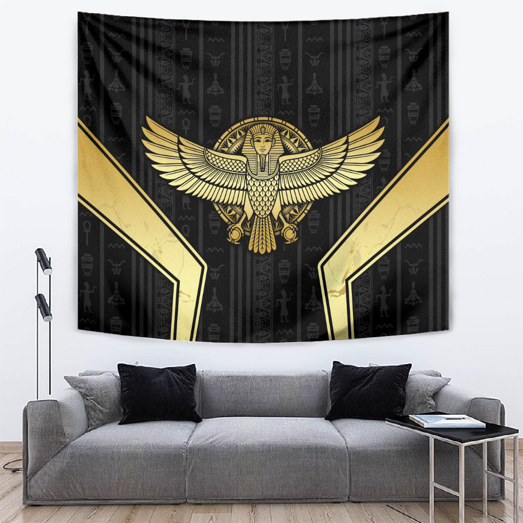 Egypt BA Tapestry Winged Pharaoh Hieroglyphic Patterns