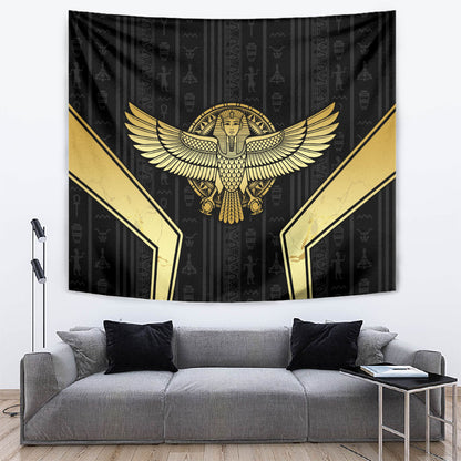 Egypt BA Tapestry Winged Pharaoh Hieroglyphic Patterns