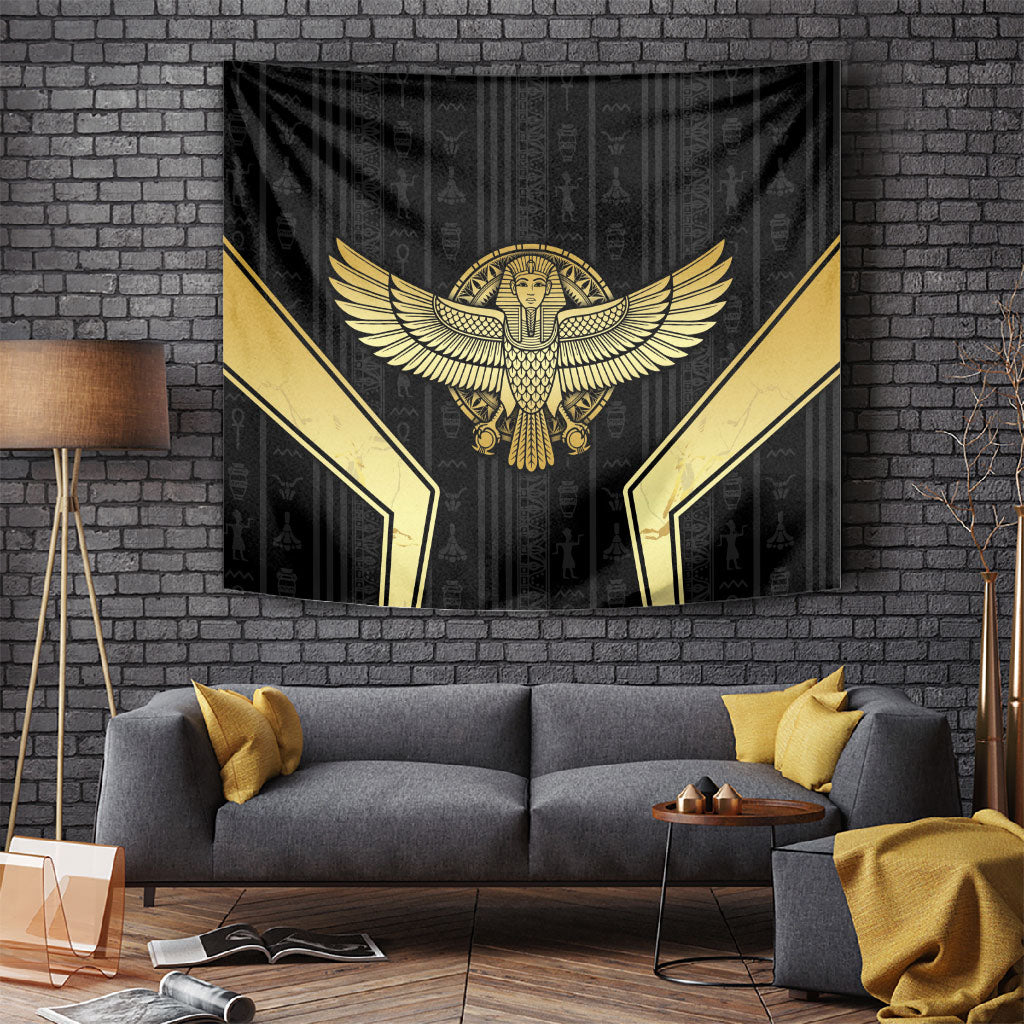 Egypt BA Tapestry Winged Pharaoh Hieroglyphic Patterns
