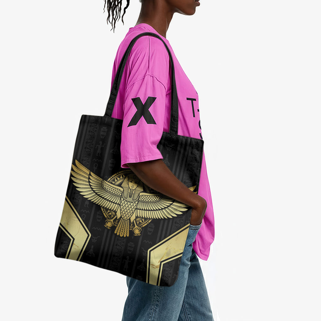 Egypt BA Tote Bag Winged Pharaoh Hieroglyphic Patterns