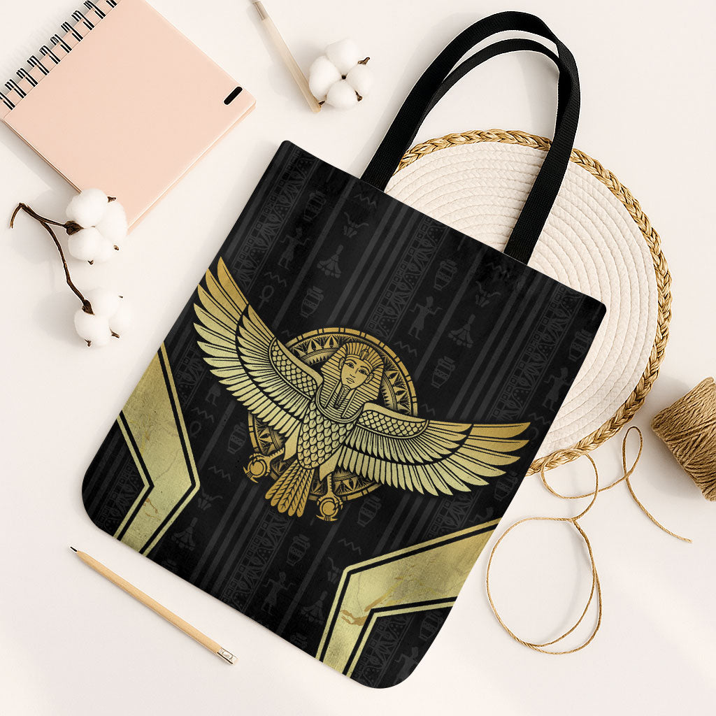 Egypt BA Tote Bag Winged Pharaoh Hieroglyphic Patterns