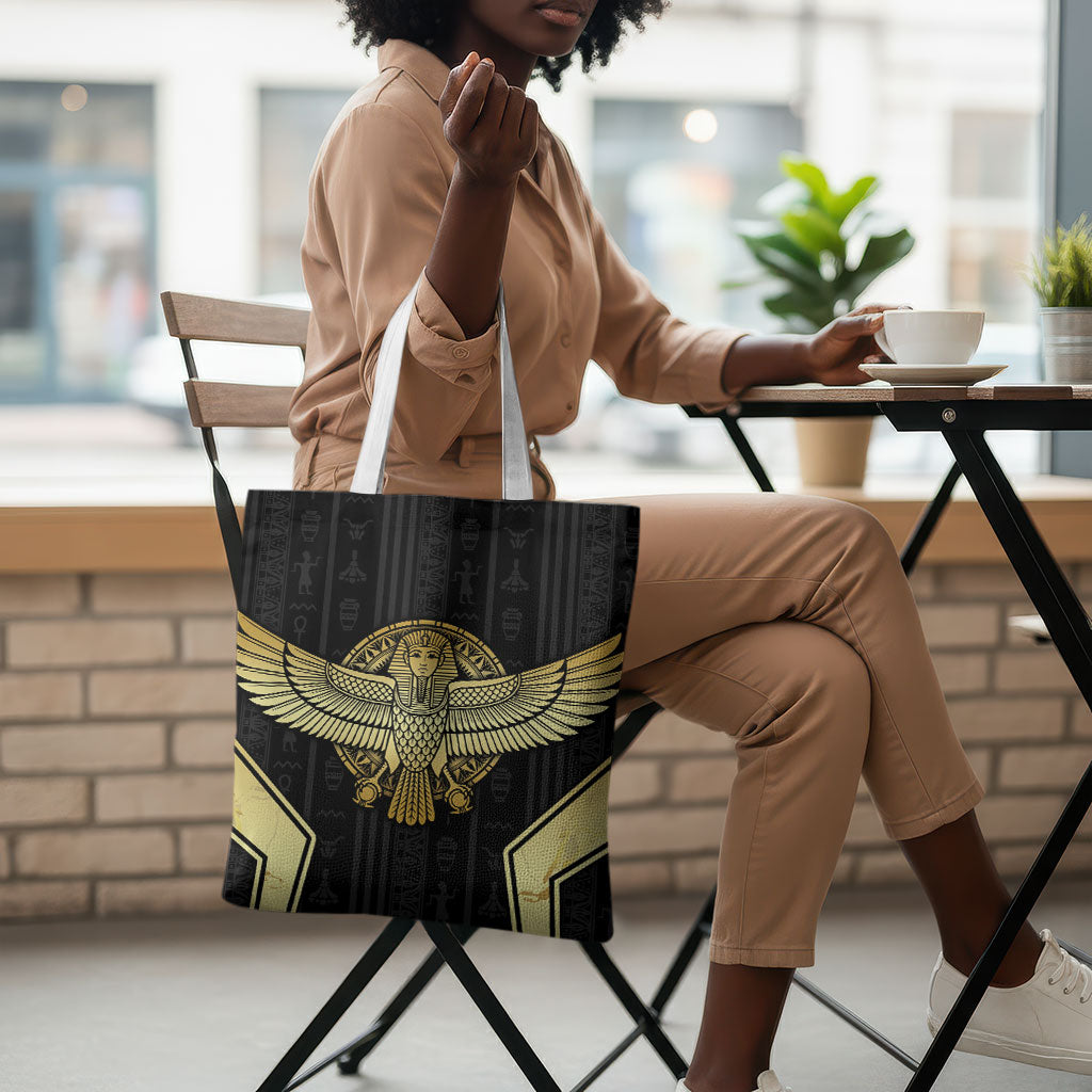 Egypt BA Tote Bag Winged Pharaoh Hieroglyphic Patterns