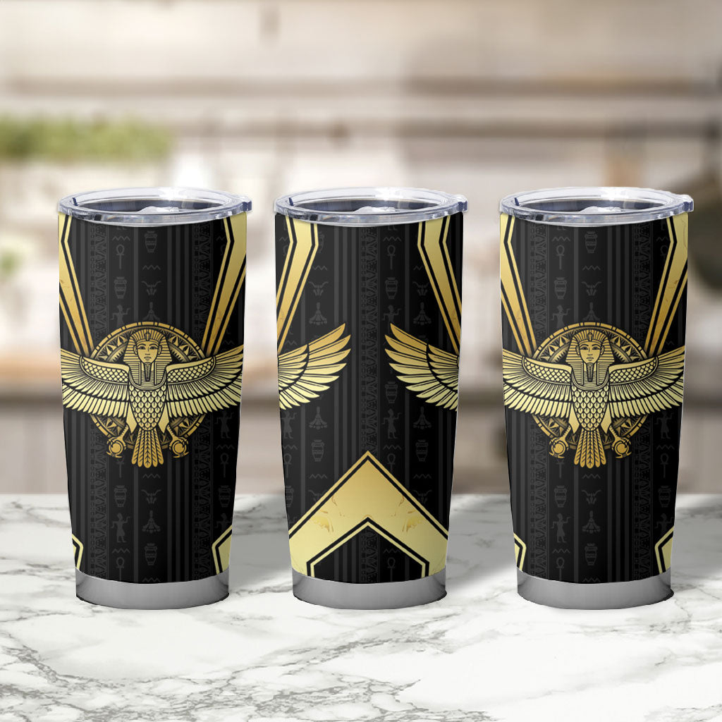 Egypt BA Tumbler Cup Winged Pharaoh Hieroglyphic Patterns