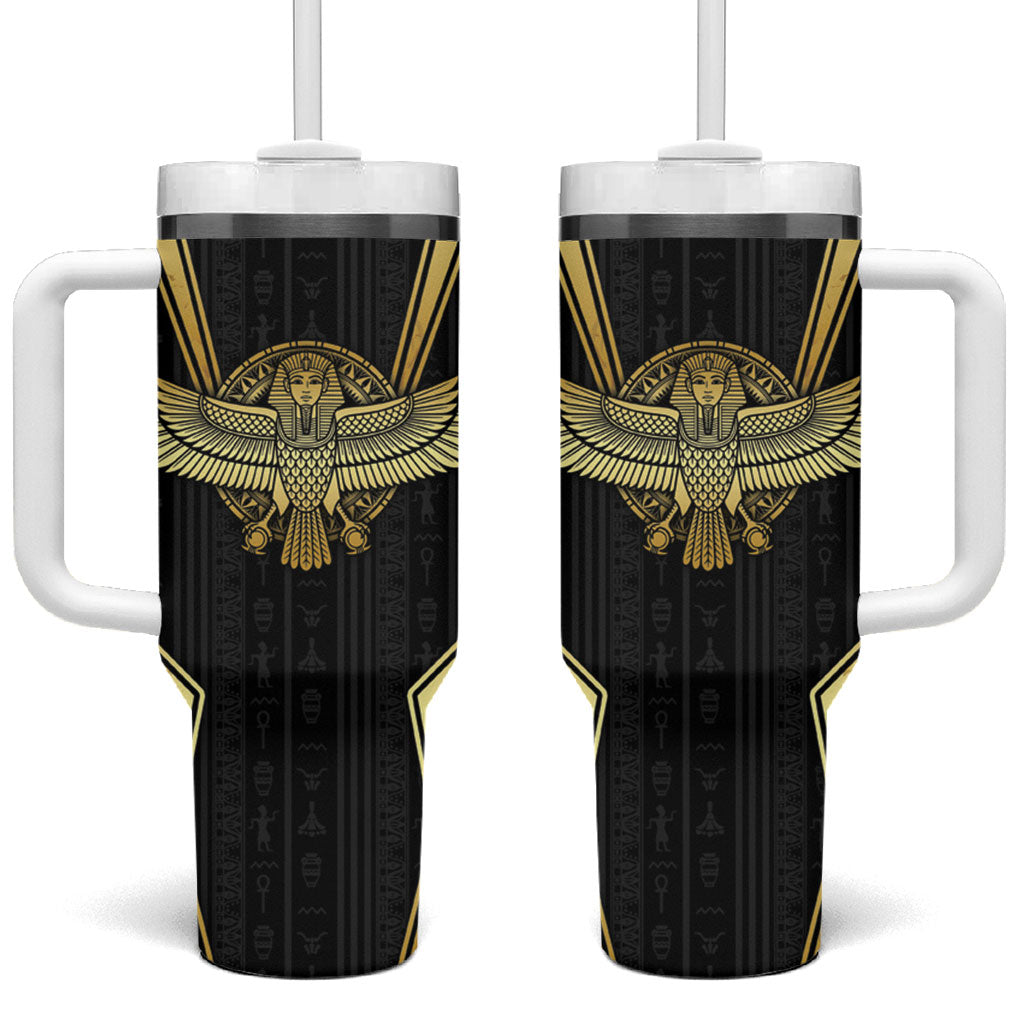 Egypt BA Tumbler With Handle Winged Pharaoh Hieroglyphic Patterns