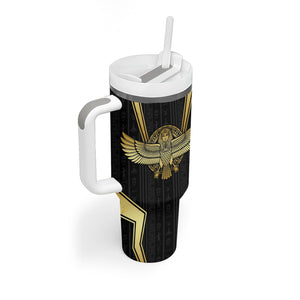 Egypt BA Tumbler With Handle Winged Pharaoh Hieroglyphic Patterns