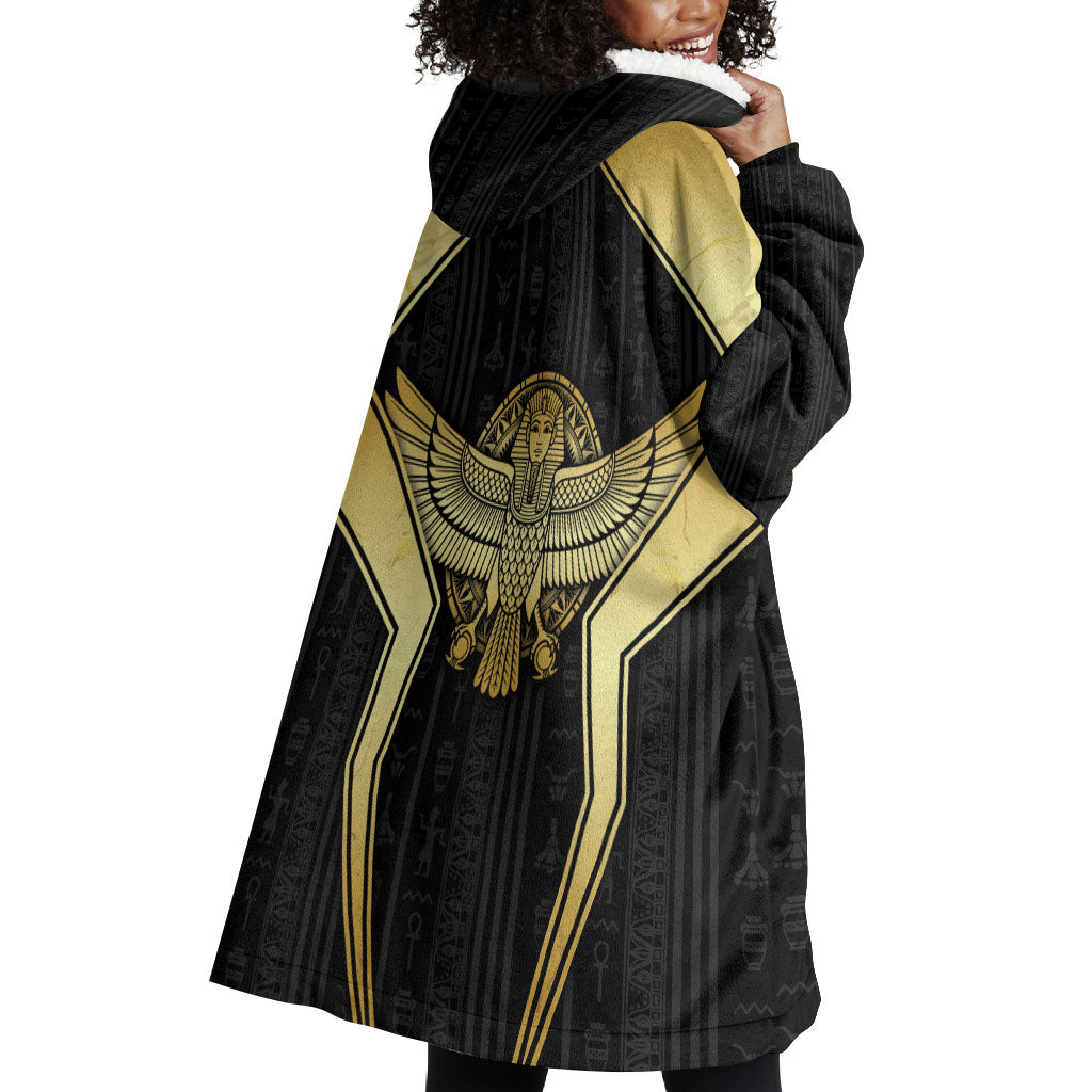 Egypt BA Wearable Blanket Hoodie Winged Pharaoh Hieroglyphic Patterns