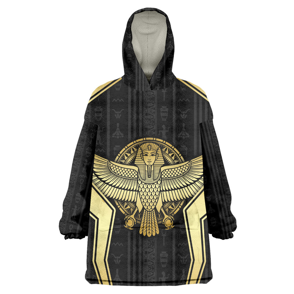 Egypt BA Wearable Blanket Hoodie Winged Pharaoh Hieroglyphic Patterns