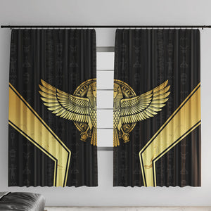 Egypt BA Window Curtain Winged Pharaoh Hieroglyphic Patterns