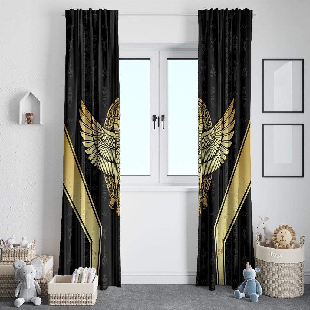 Egypt BA Window Curtain Winged Pharaoh Hieroglyphic Patterns