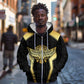 Egypt BA Zip Hoodie Winged Pharaoh Hieroglyphic Patterns
