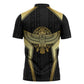 Egypt BA Zipper Polo Shirt Winged Pharaoh Hieroglyphic Patterns