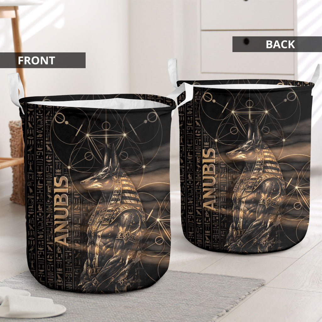 Egyptian God Anubis Laundry Basket Jackal Headed Deity Ancient Egypt Mythology Gilded