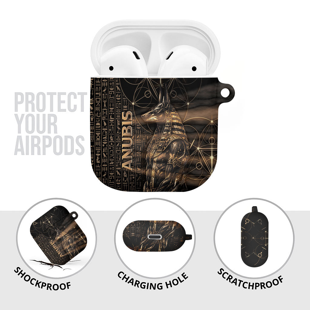 Egyptian God Anubis AirPods Case Jackal Headed Deity Ancient Egypt Mythology Gilded