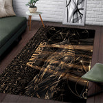 Egyptian God Anubis Area Rug Jackal Headed Deity Ancient Egypt Mythology Gilded