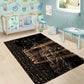 Egyptian God Anubis Area Rug Jackal Headed Deity Ancient Egypt Mythology Gilded