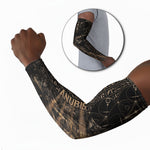 Personalized Egyptian God Anubis Arm Sleeves Jackal Headed Deity Ancient Egypt Mythology Gilded