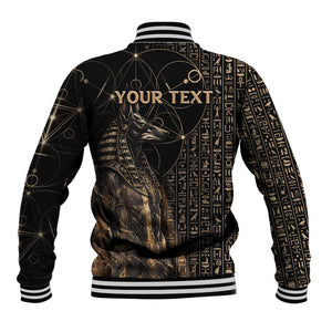 Personalized Egyptian God Anubis Baseball Jacket Jackal Headed Deity Ancient Egypt Mythology Gilded