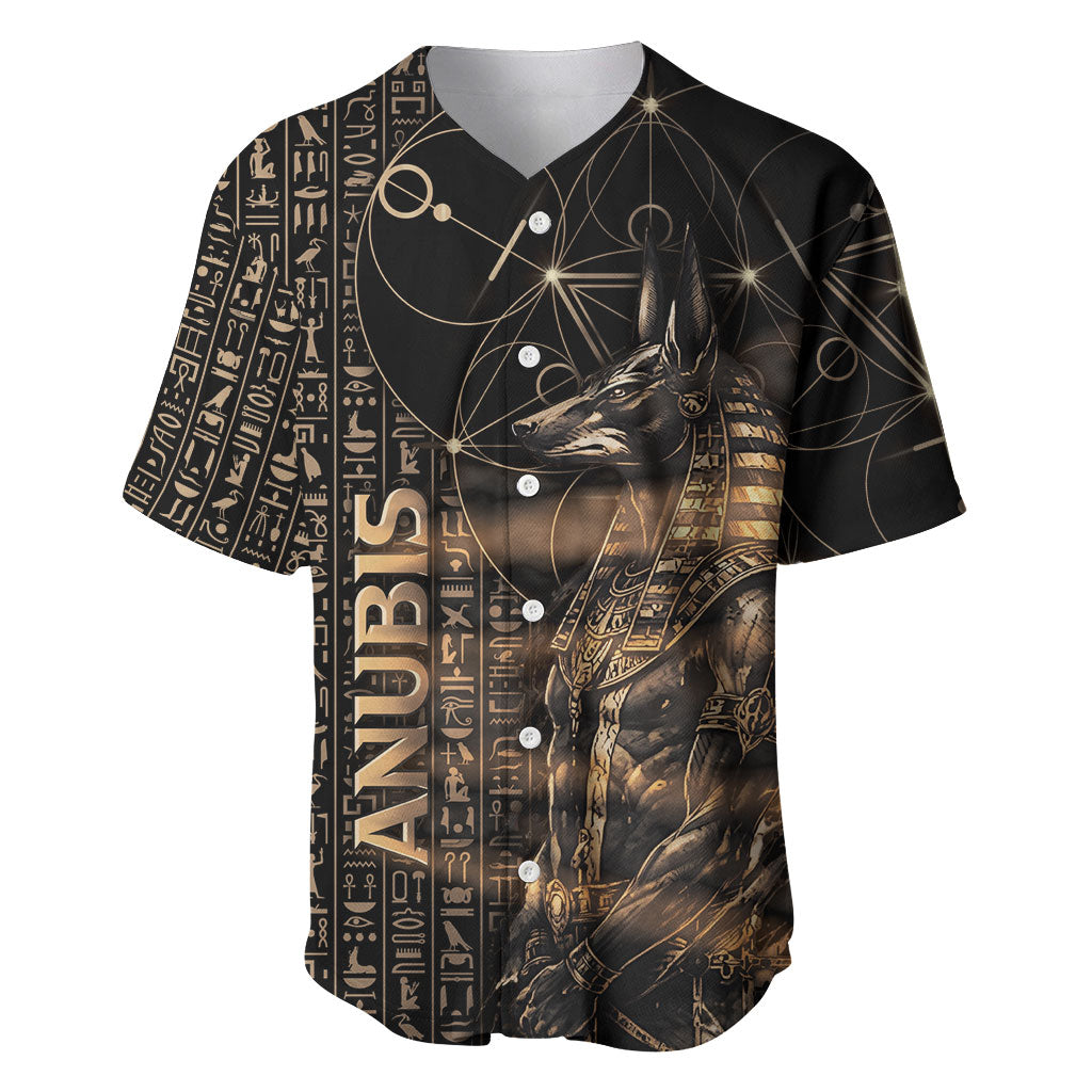 Personalized Egyptian God Anubis Baseball Jersey Jackal Headed Deity Ancient Egypt Mythology Gilded