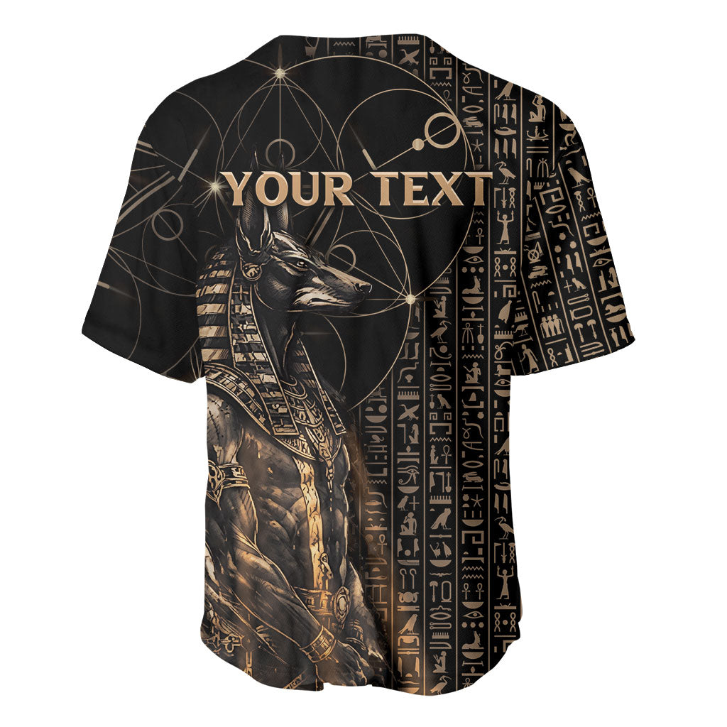 Personalized Egyptian God Anubis Baseball Jersey Jackal Headed Deity Ancient Egypt Mythology Gilded