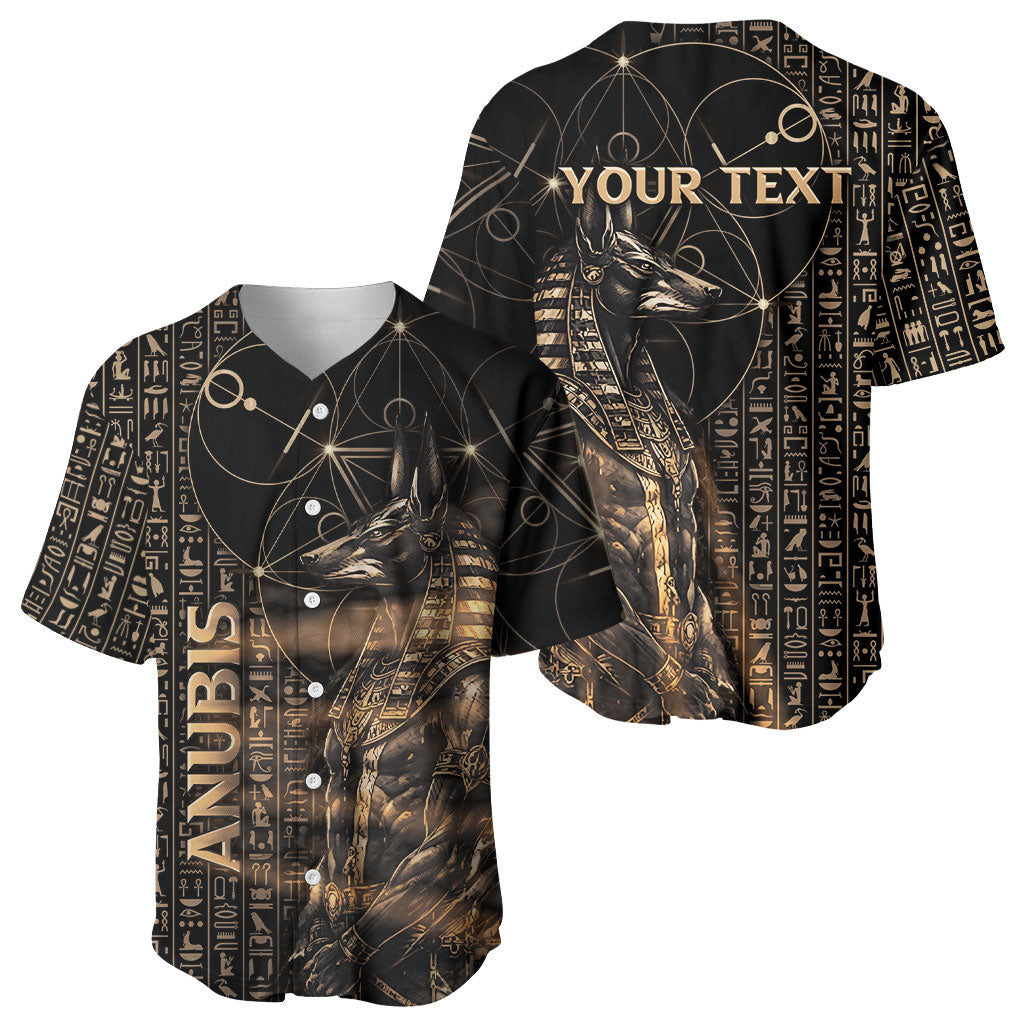Personalized Egyptian God Anubis Baseball Jersey Jackal Headed Deity Ancient Egypt Mythology Gilded