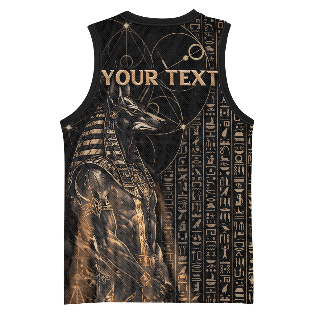 Personalized Egyptian God Anubis Basketball Jersey Jackal Headed Deity Ancient Egypt Mythology Gilded