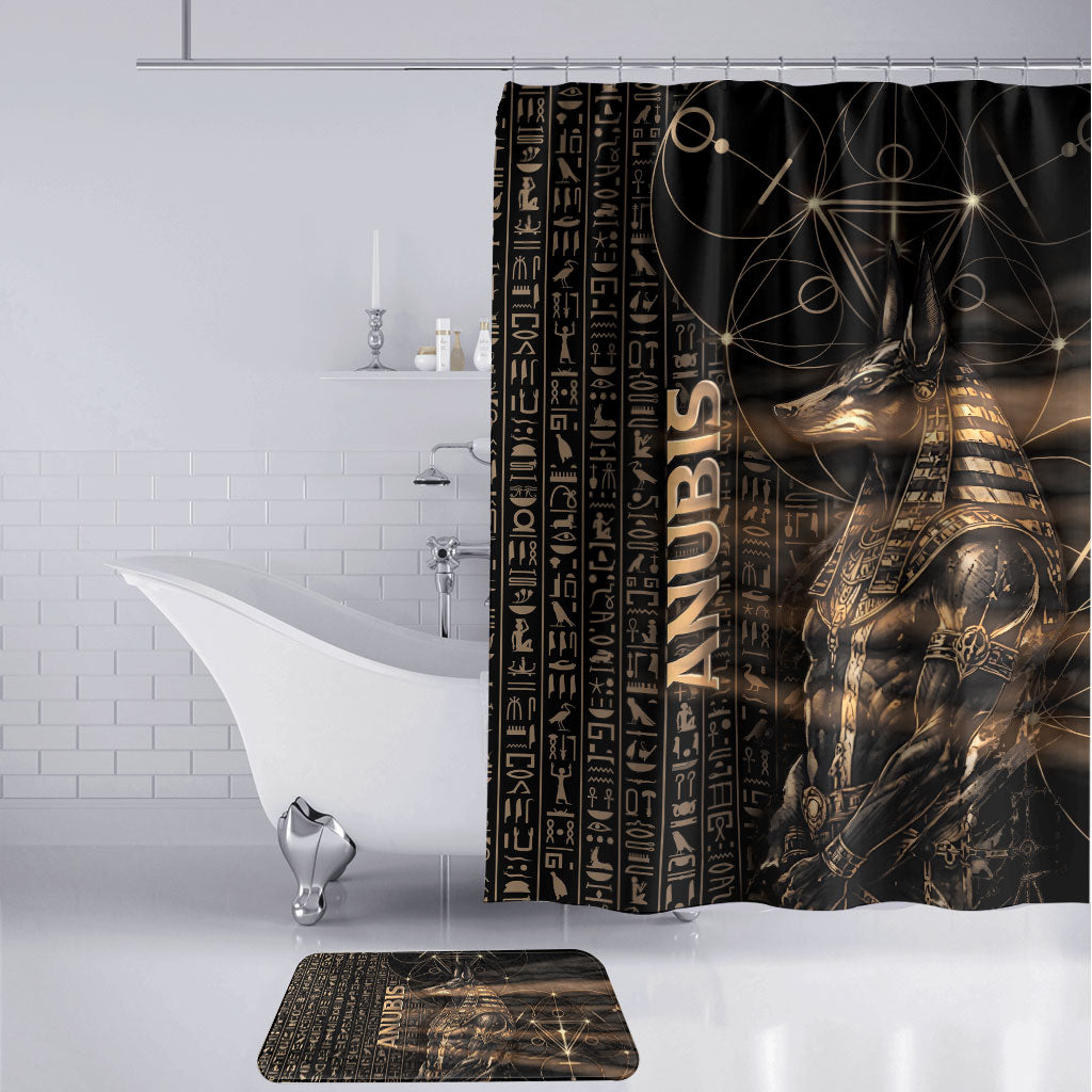 Egyptian God Anubis Bathroom Set Jackal Headed Deity Ancient Egypt Mythology Gilded