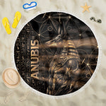 Egyptian God Anubis Beach Blanket Jackal Headed Deity Ancient Egypt Mythology Gilded