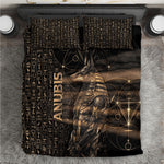 Egyptian God Anubis Bedding Set Jackal Headed Deity Ancient Egypt Mythology Gilded