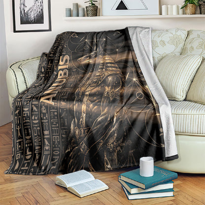 Egyptian God Anubis Blanket Jackal Headed Deity Ancient Egypt Mythology Gilded