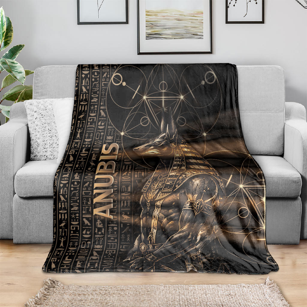 Egyptian God Anubis Blanket Jackal Headed Deity Ancient Egypt Mythology Gilded