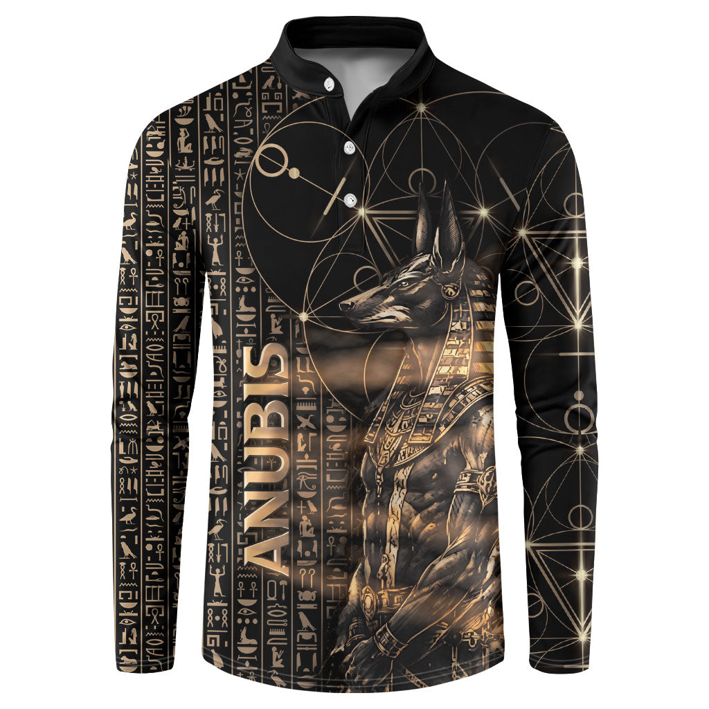 Personalized Egyptian God Anubis Button Sweatshirt Jackal Headed Deity Ancient Egypt Mythology Gilded