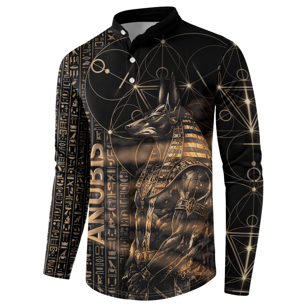 Personalized Egyptian God Anubis Button Sweatshirt Jackal Headed Deity Ancient Egypt Mythology Gilded